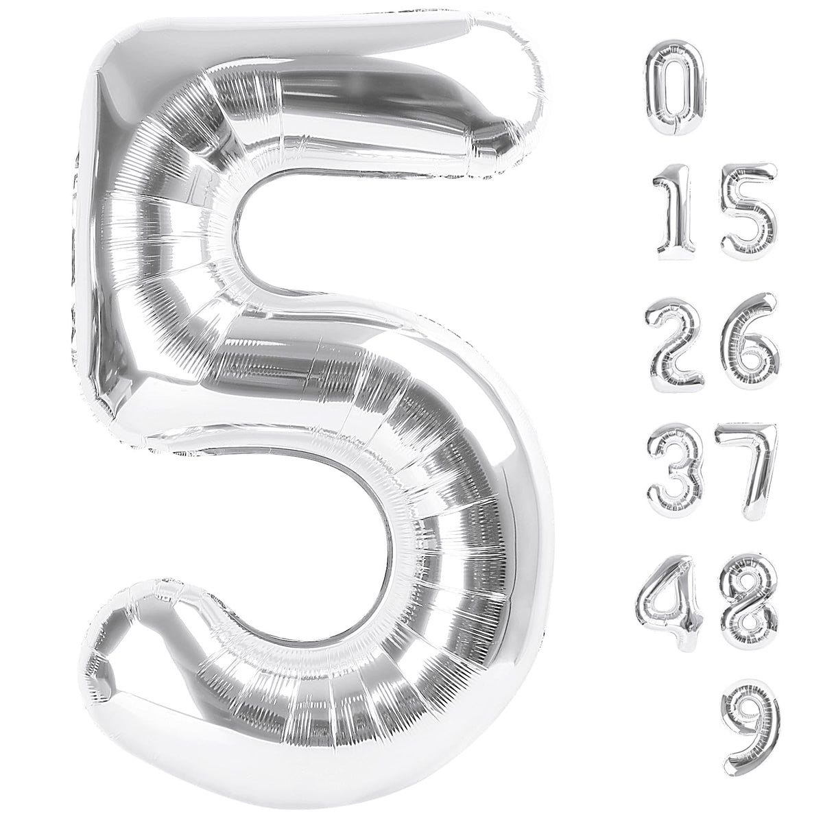 Mluchee 40-inch number balloon 5 for bold birthday decor and photos.
