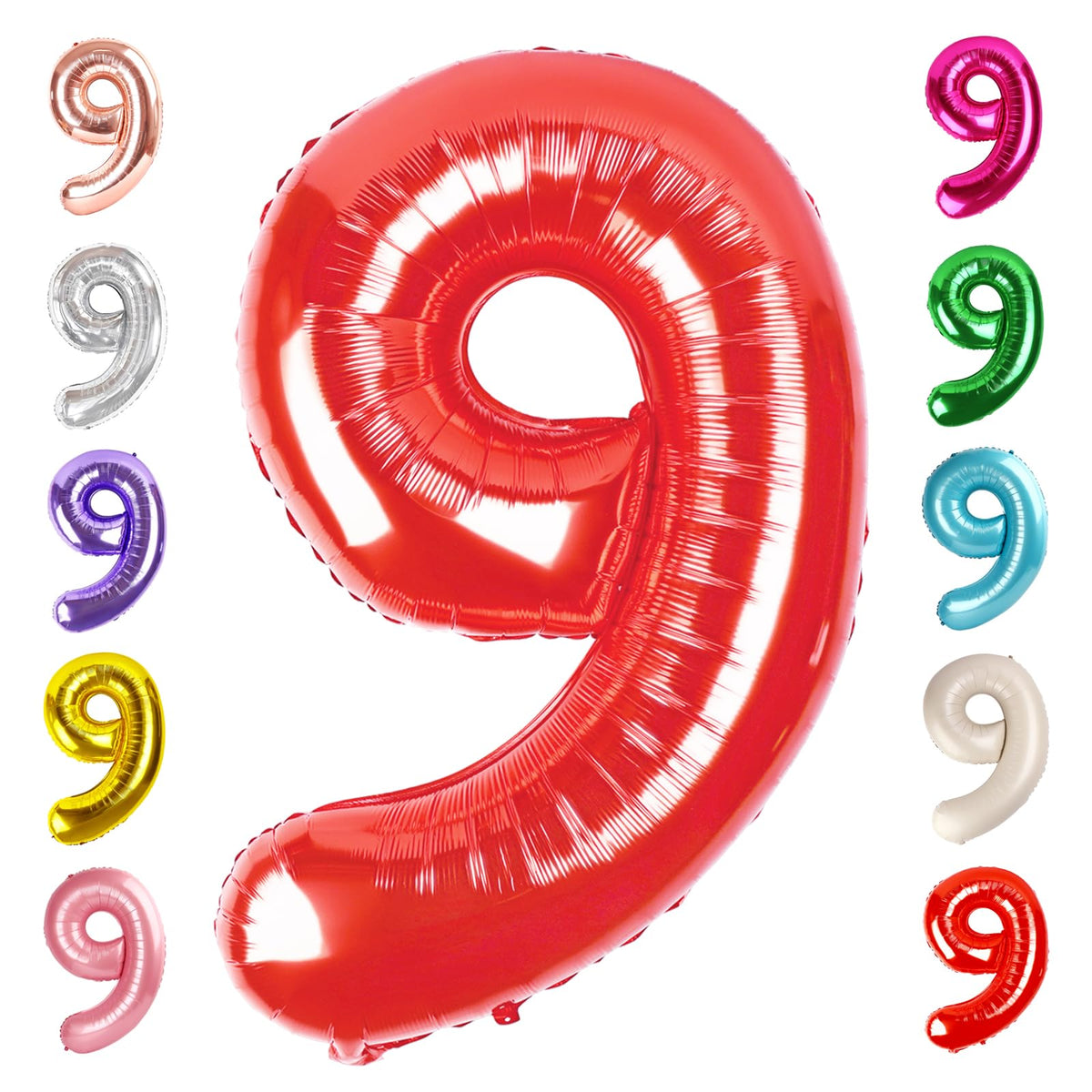 Mluchee 40in red 9 balloon for bold birthday decor and photo moments.