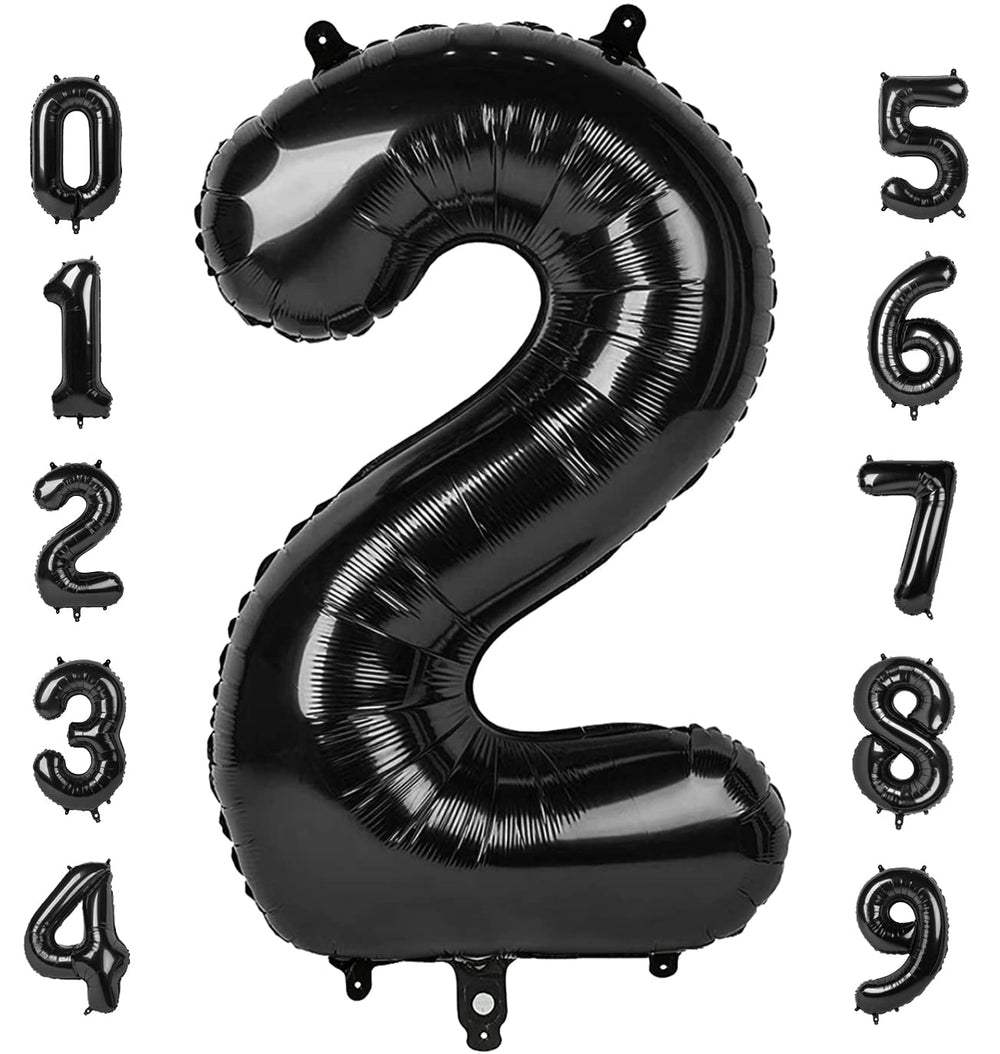 Mluchee 40-inch black number balloons set enhances bold birthday decor