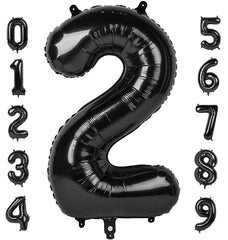 Mluchee 40-inch black number balloons set enhances bold birthday decor