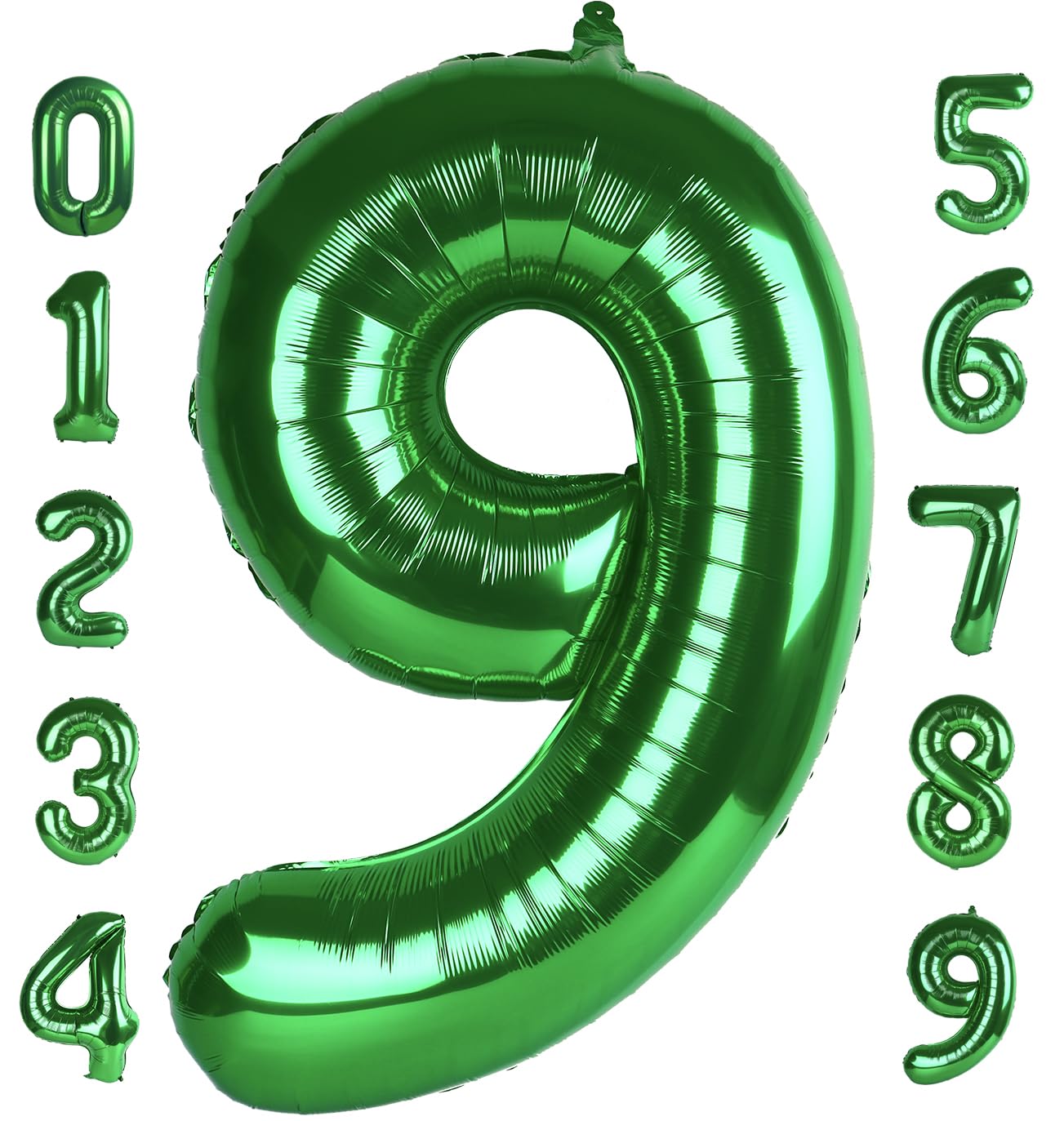 Mluchee 40-inch dark green number 9 balloon inflated for a bold party centerpiece.