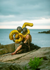 Mluchee 40-inch gold number balloon 15 enhances graduation party visuals