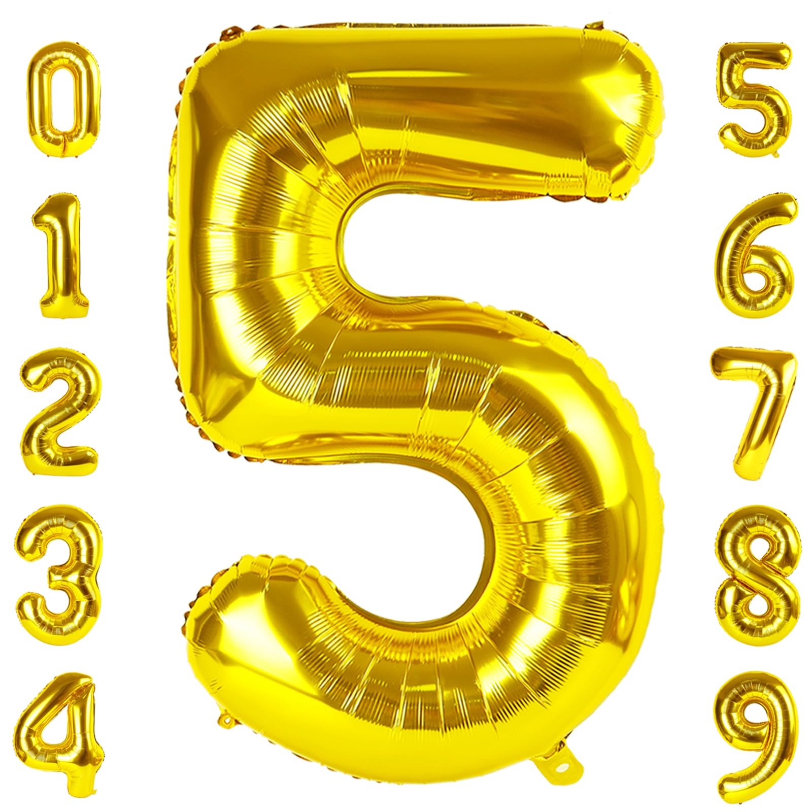 Mluchee 40-inch gold number balloon 5 for bold birthday photo moments