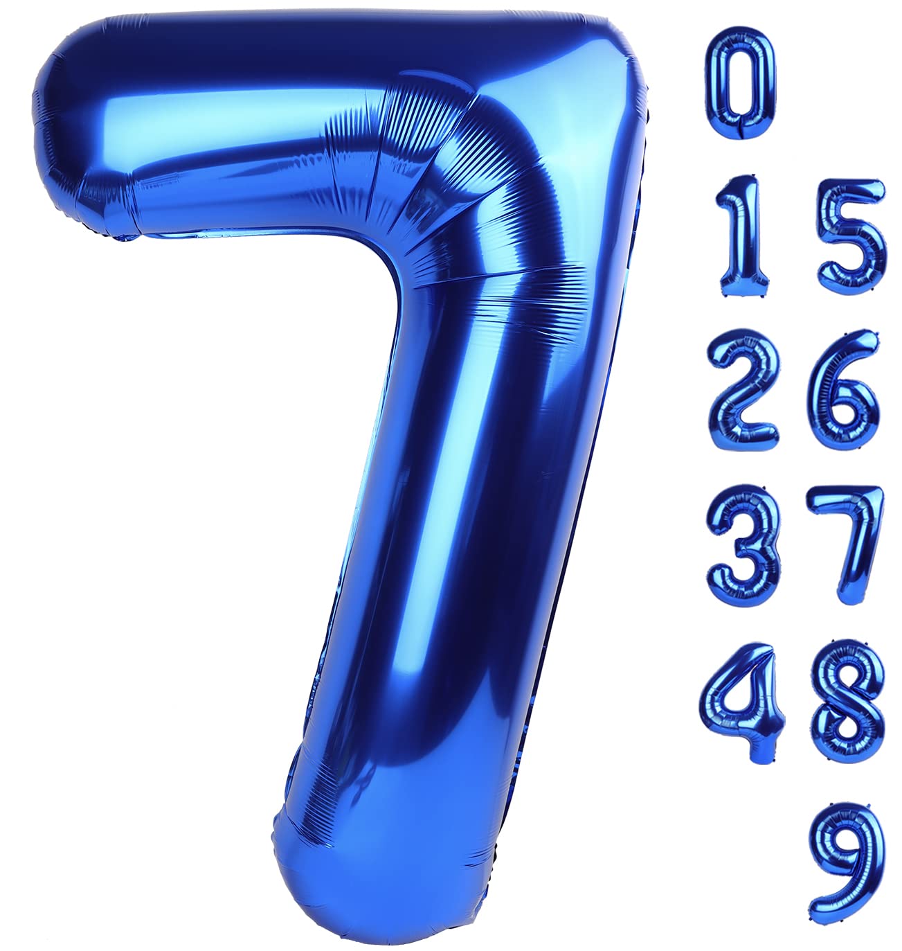 Mluchee 40-inch navy number 7 balloon used as a bold birthday backdrop