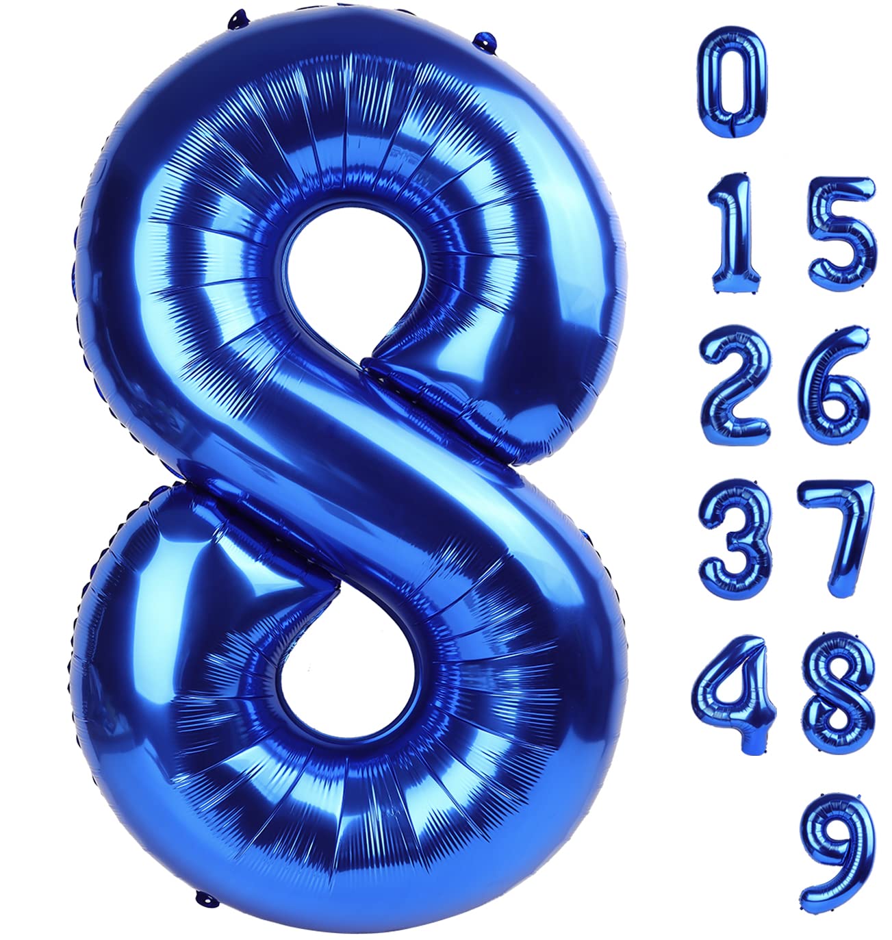 Mluchee 40-inch navy number 8 balloon for bold party decor and photo backdrops.