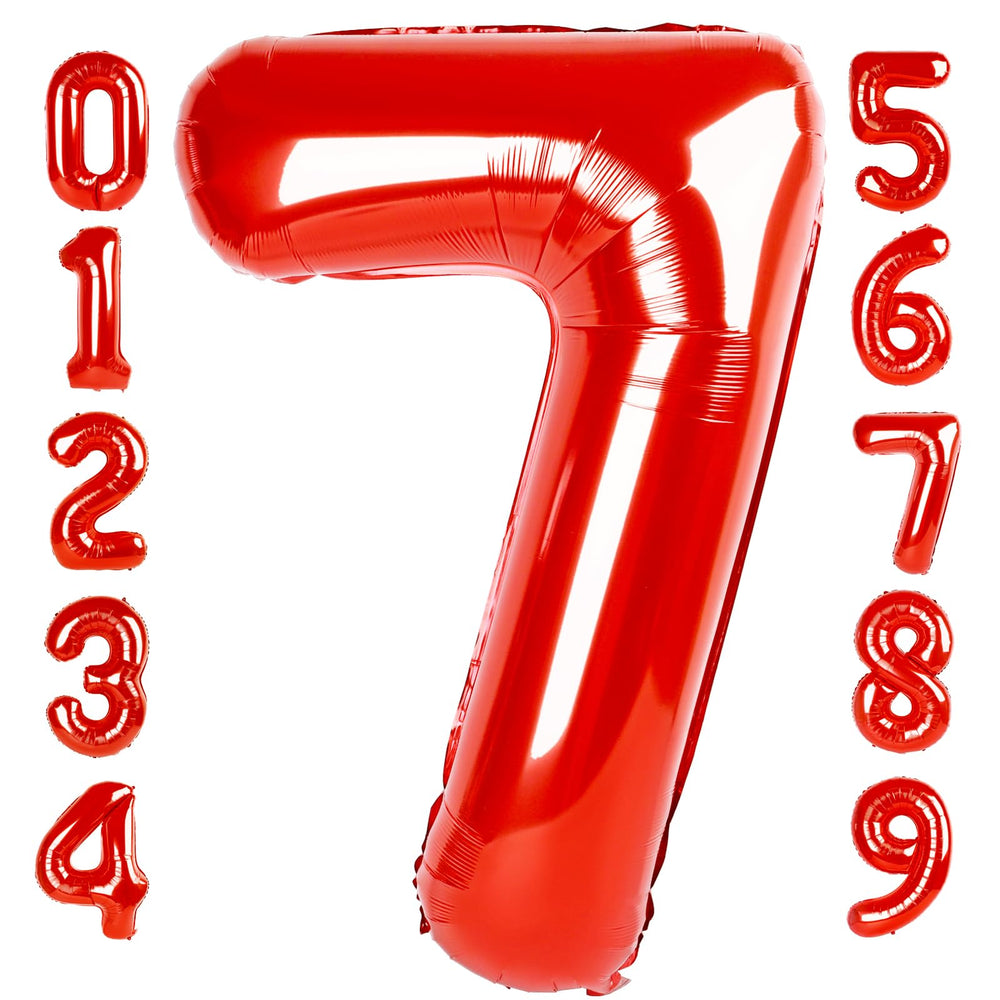 Mluchee 40-inch number balloon 7 inflated for dramatic birthday entrance.