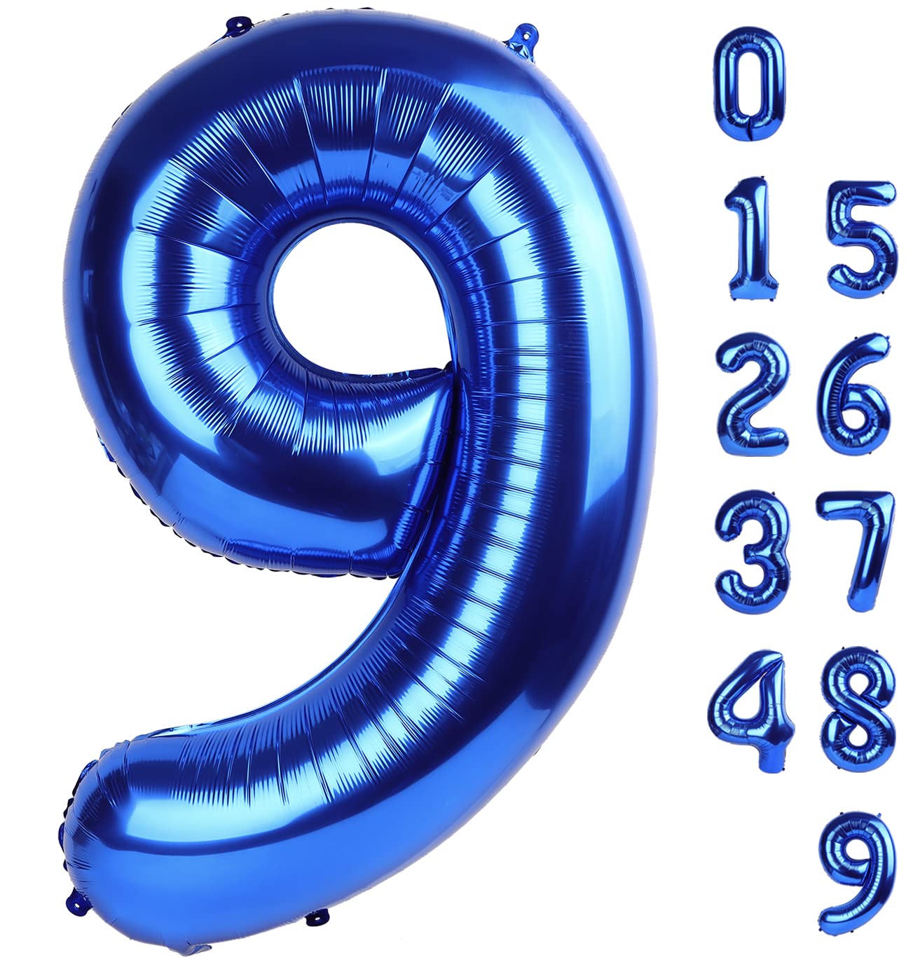 Mluchee 40-inch navy blue number 9 balloon for bold birthday photo backdrops.