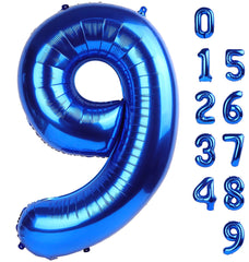 Mluchee 40-inch navy blue number 9 balloon for bold birthday photo backdrops.