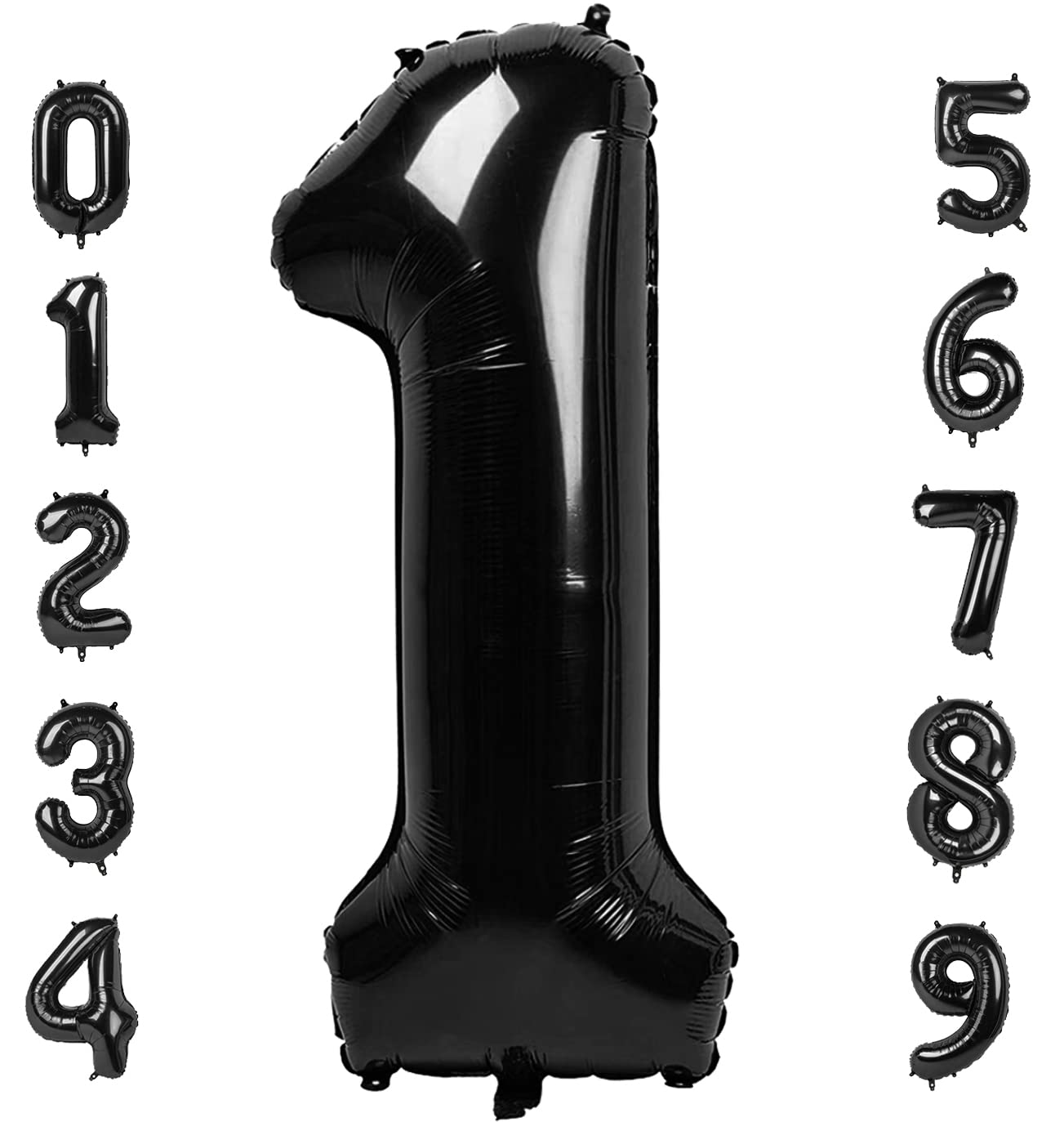 Mluchee 40-inch black number balloon 1 for dramatic birthday photos and party decor.