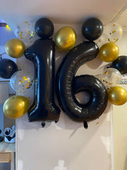 Mluchee 40-inch black number balloon 2 adds bold styling to celebrations and displays.