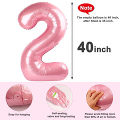 Mluchee 40-inch pink number balloon adds wedding ceremony flair.