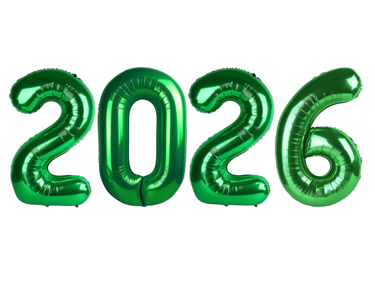 Mluchee dark green 2026 number balloon, 40-inch size for bold NYE and celebration decor.