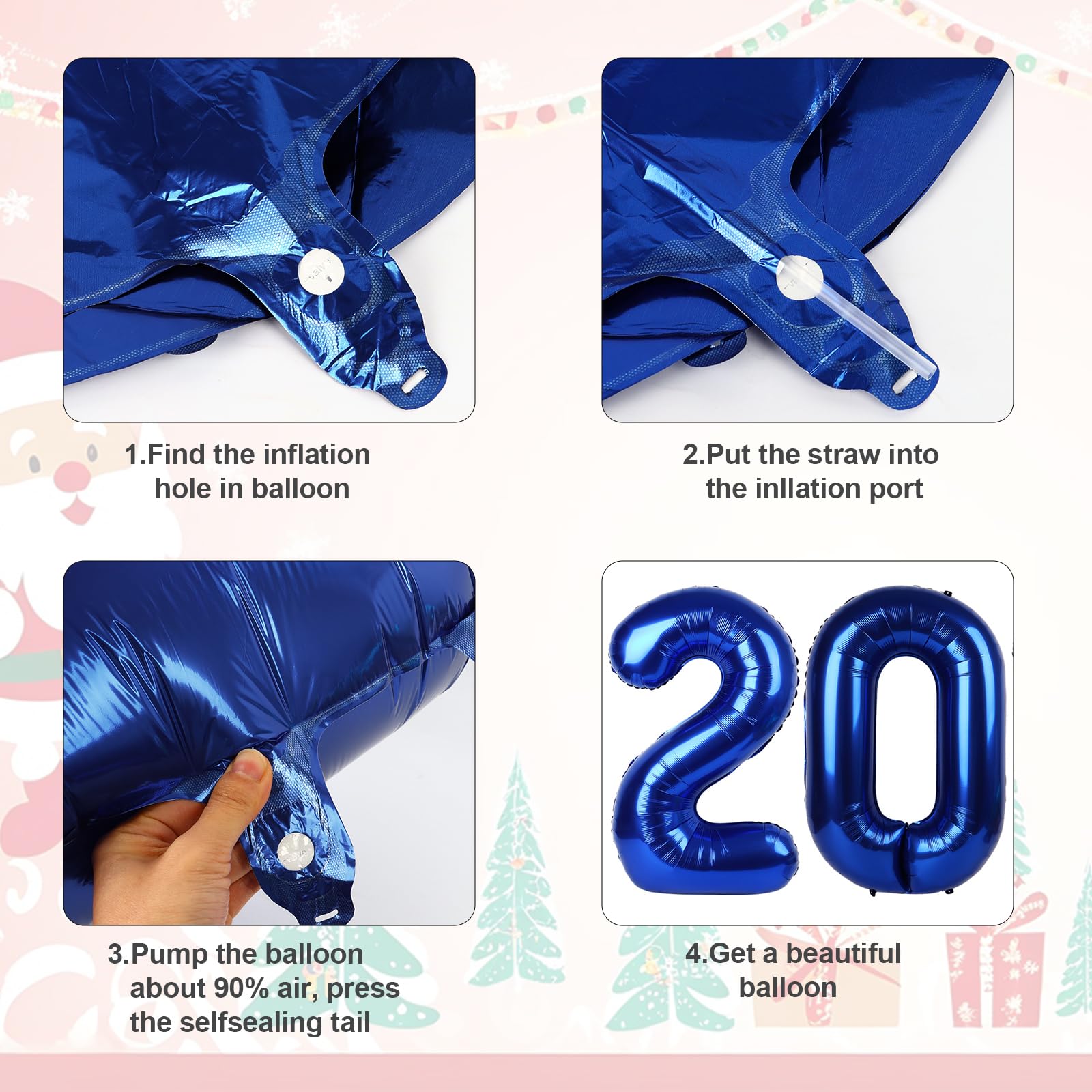 Mluchee foil number balloon 2026 navy blue 40inch ready for sky or centerpiece.