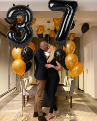 Mluchee giant black number 7 balloon ideal for dramatic photo ops.