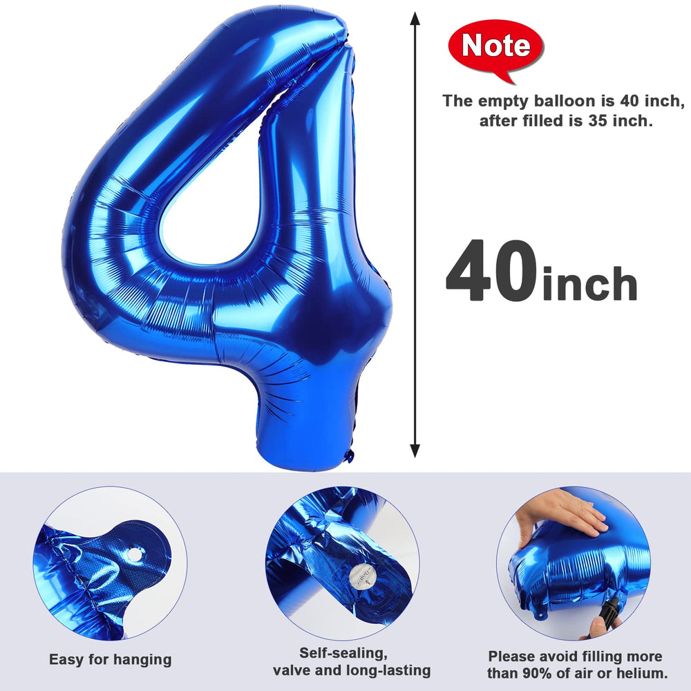 Mluchee inflation straw included with navy number balloon for quick setup