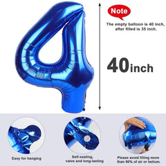 Mluchee inflation straw included with navy number balloon for quick setup