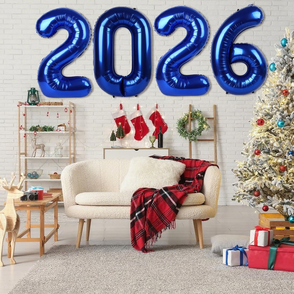 Mluchee 40-inch 2026 navy blue balloon for graduation or birthday celebrations.