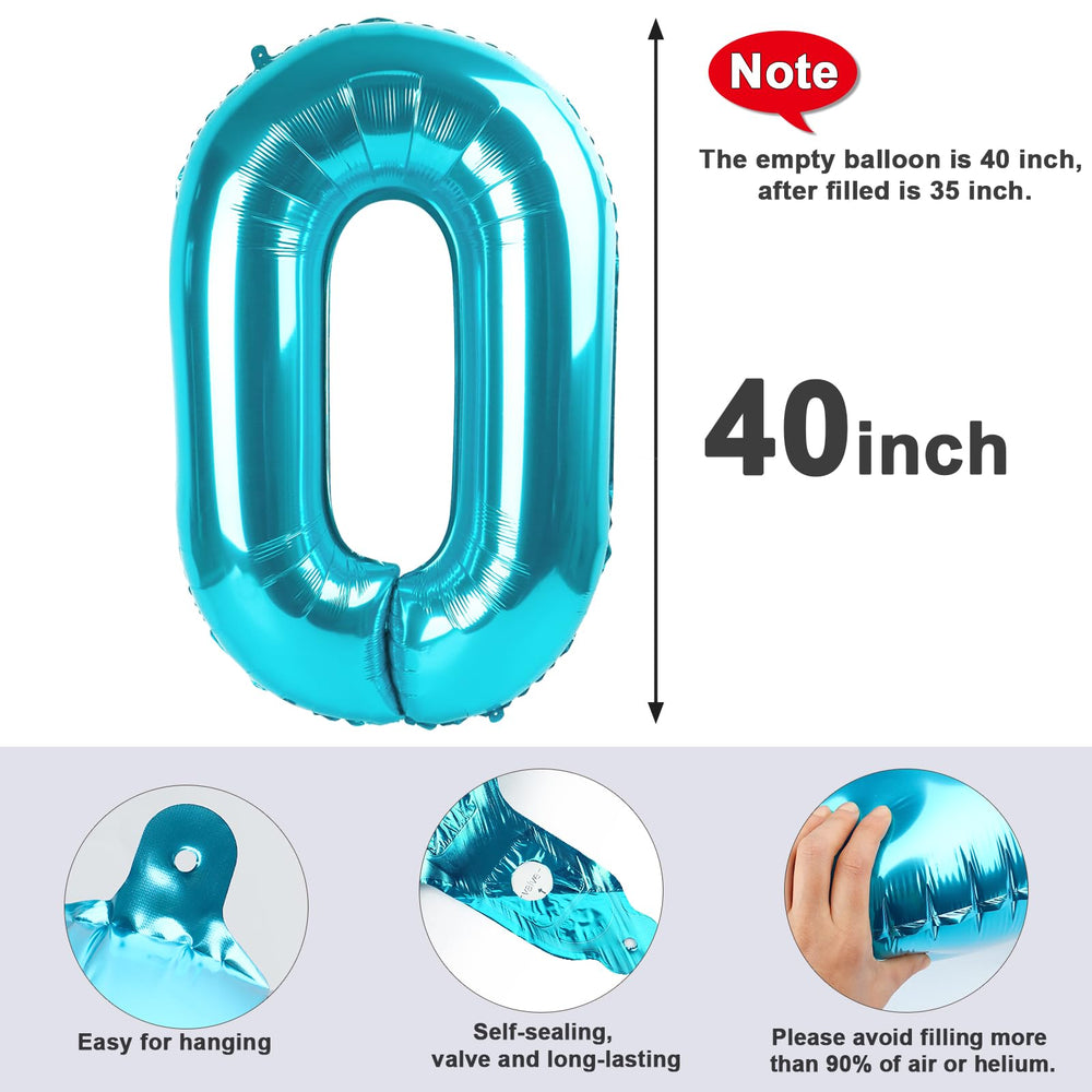 Mluchee Number 0 balloon 40in light blue DIY combinations create custom party moments