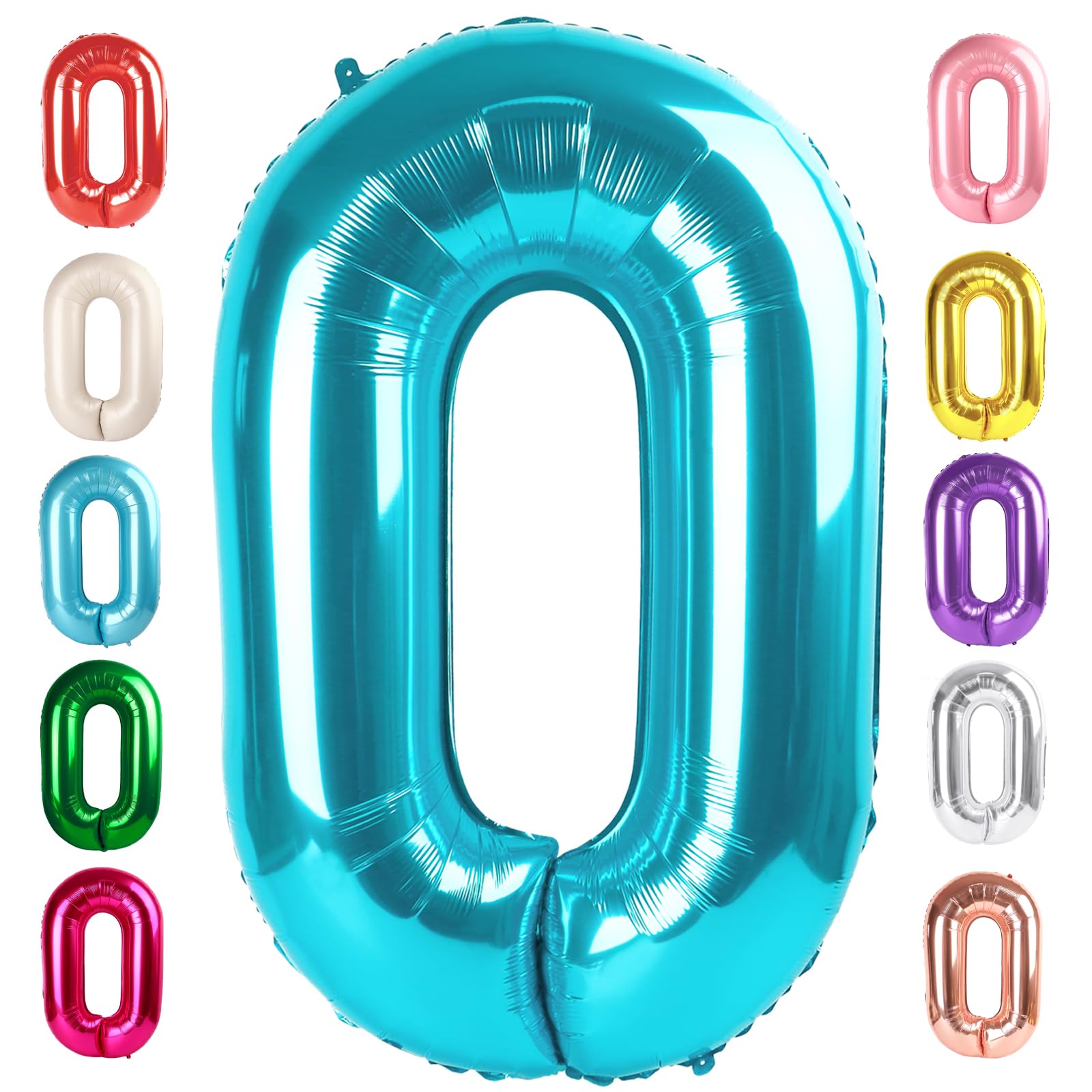 Mluchee Number 0 balloon 40in light blue inflate demonstration for quick setup