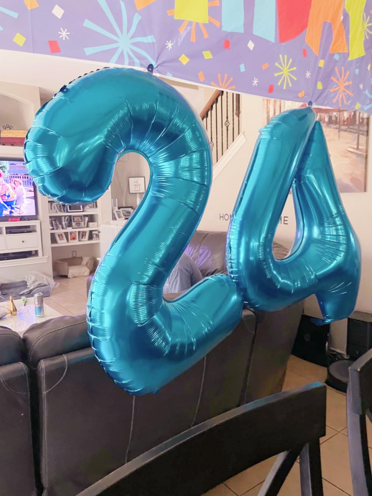 Mluchee Number 0 balloon 40in light blue wall decor for standout celebrations