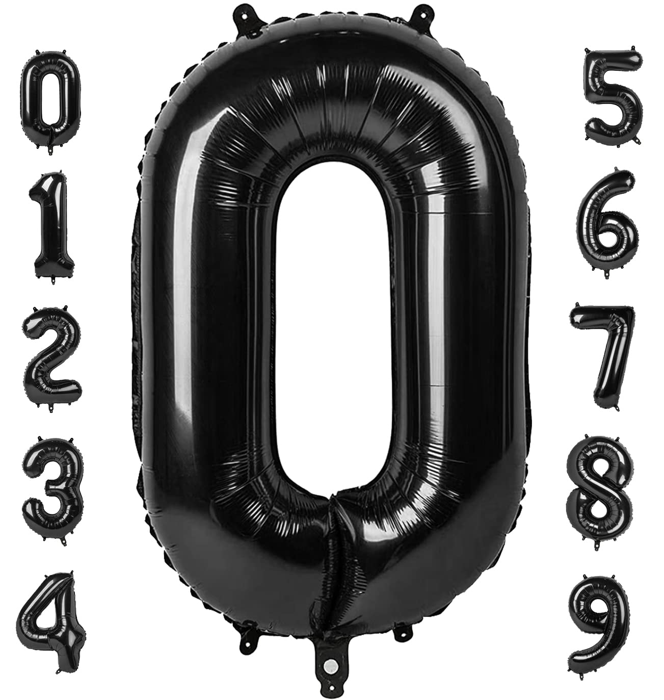 Mluchee number 0 balloon 40 inch black for a bold birthday centerpiece.
