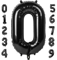 Mluchee number 0 balloon 40 inch black for a bold birthday centerpiece.