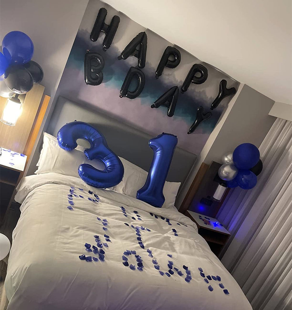 Mluchee Number 0 balloon 40 inch navy floor display creates bold visuals.