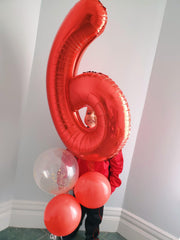 Mluchee Number 0 balloon, inflated with straw, easy setup for quick decor.