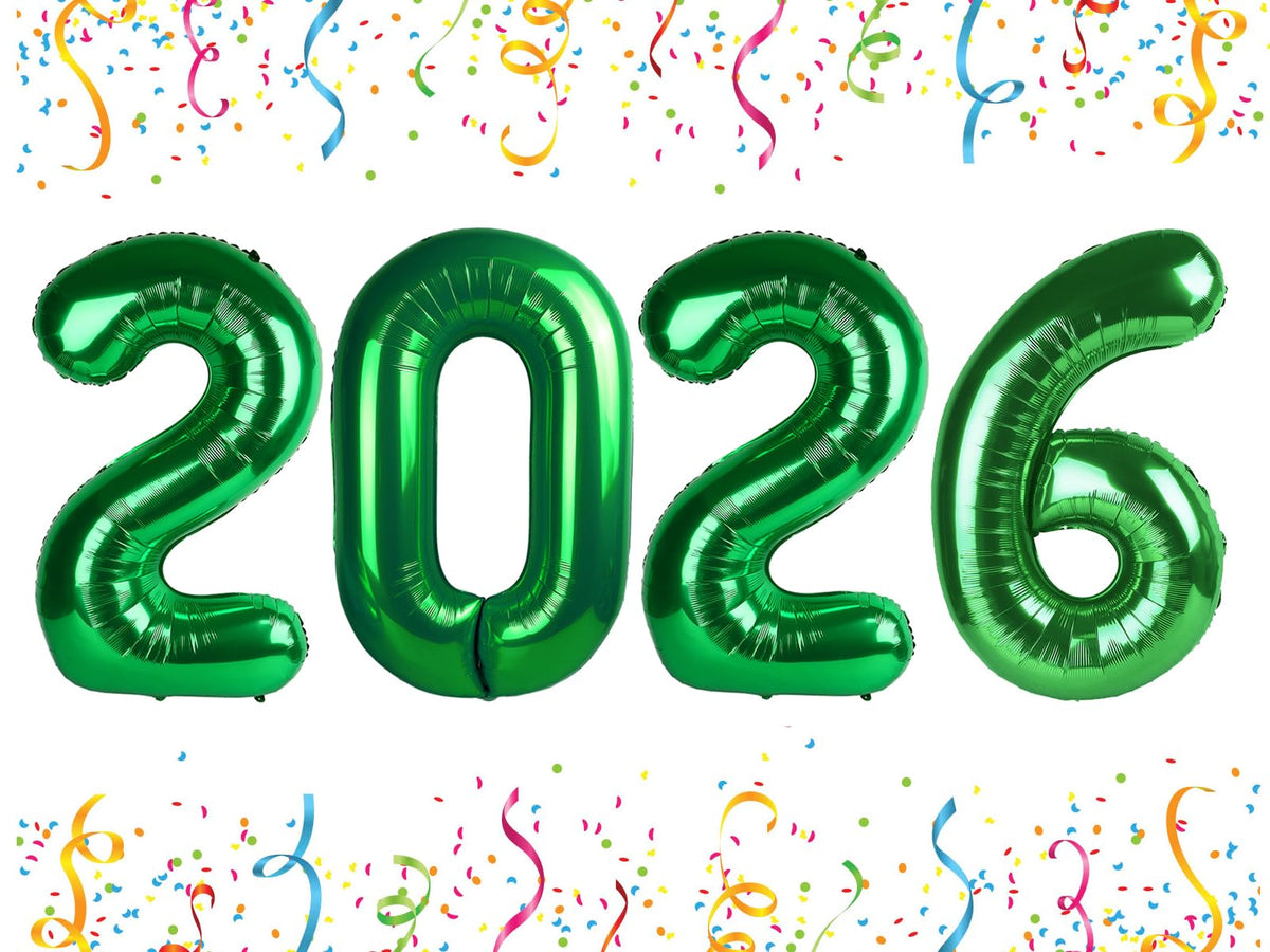 Mluchee 2026 40 inch dark green number balloon for standout photo moments.