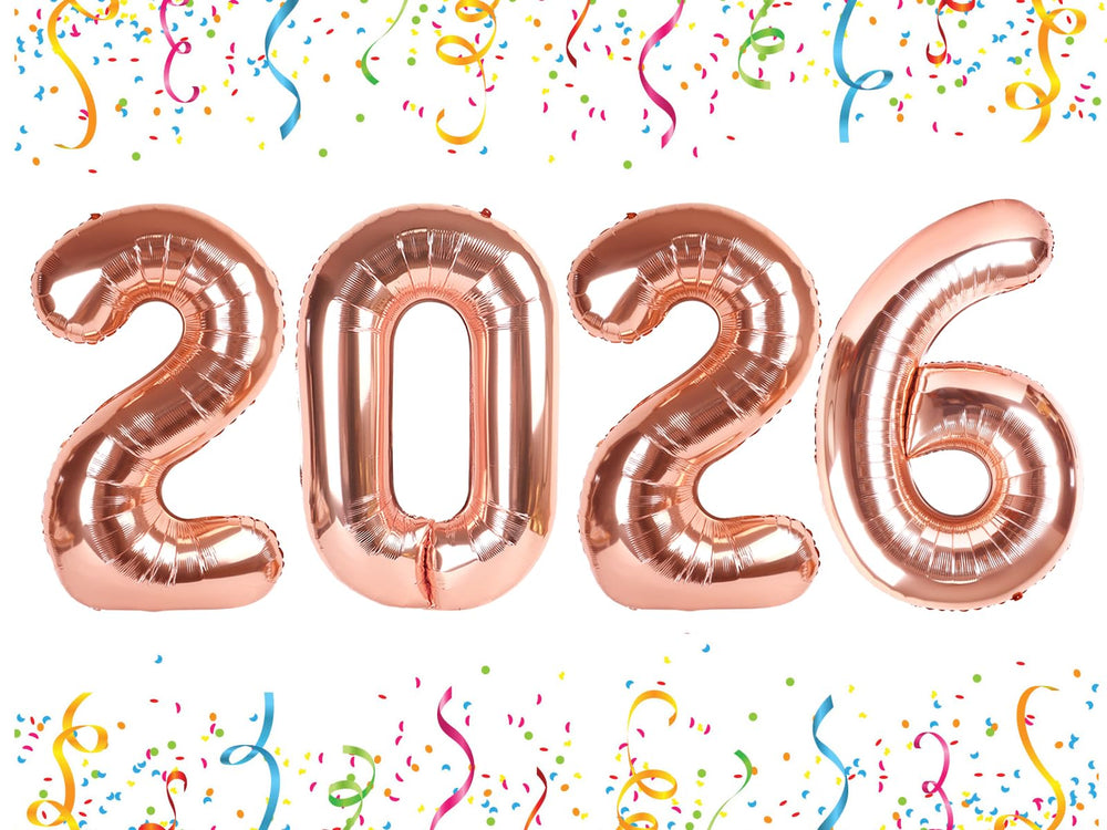Mluchee Number 2026 balloon in rose gold, perfect for photo-worthy 40-inch decorations.