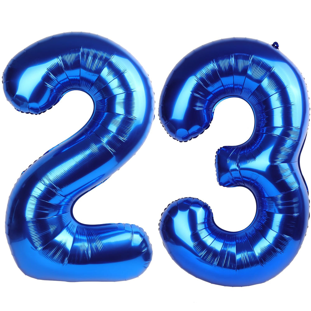 Mluchee 23-number balloon, 40-inch navy blue, ideal for wall-backdrop celebrations.