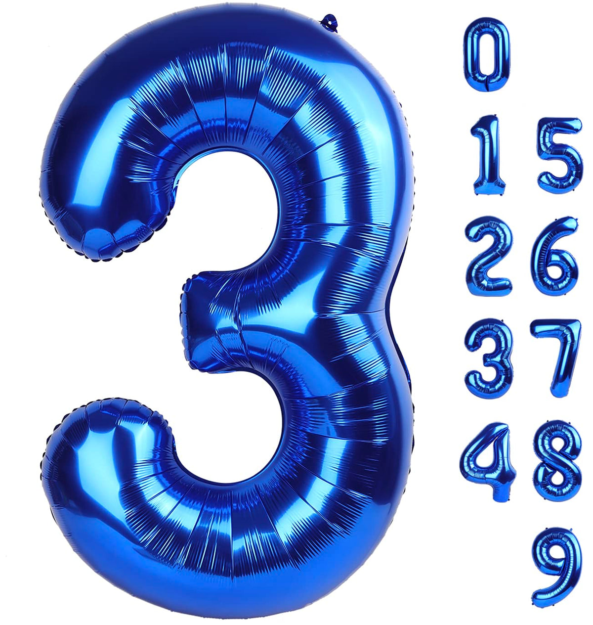 Mluchee 40-inch navy blue Number 3 balloon for dramatic party photos