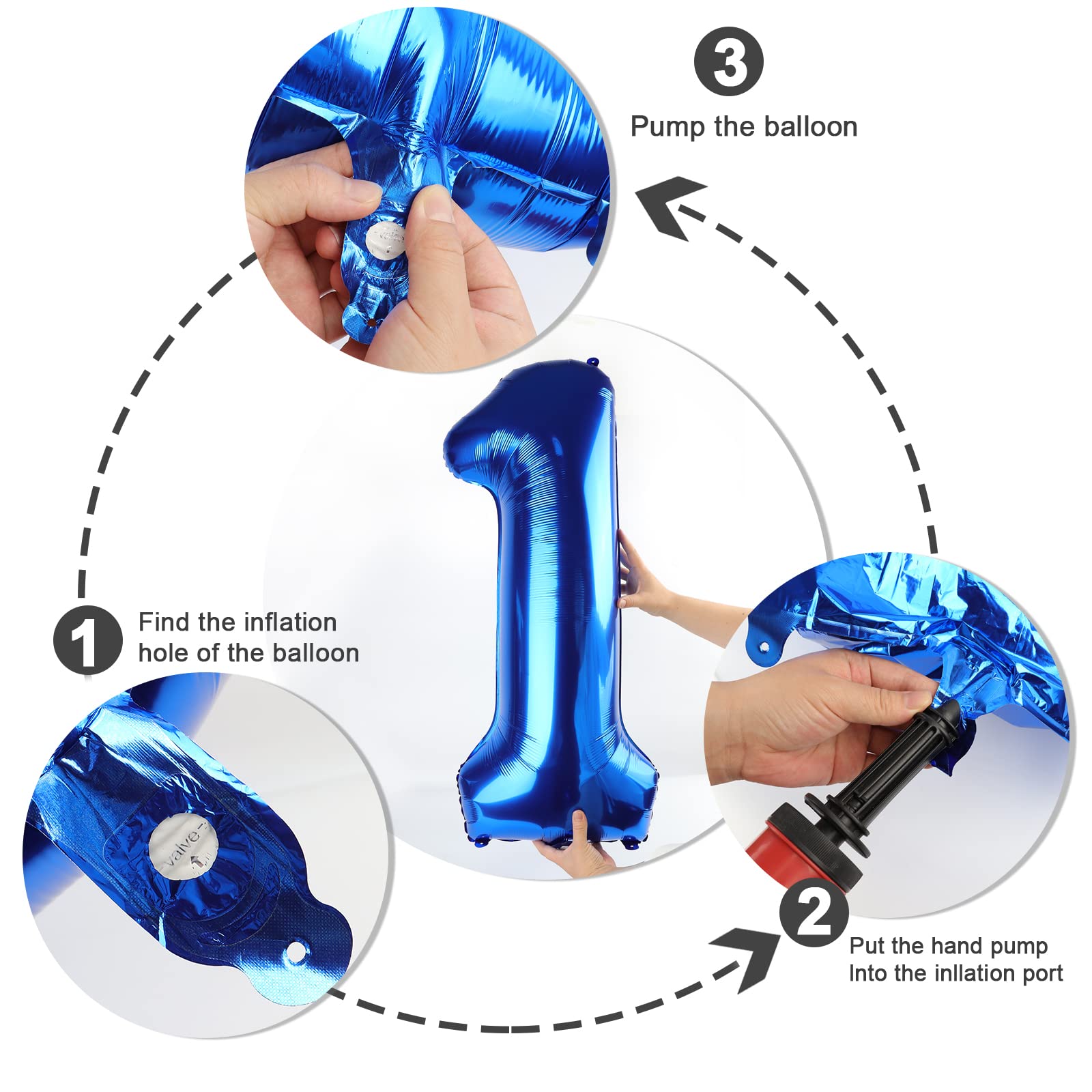 Mluchee 40in navy blue number balloon for DIY party arrangements.