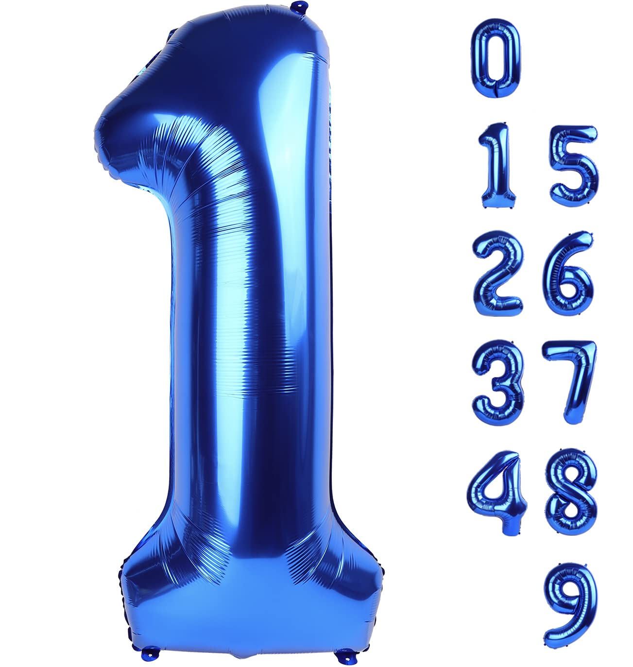 Mluchee 40in navy blue number balloon, front view, ideal for standout party decor.