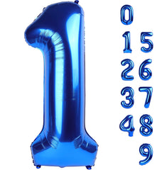 Mluchee 40in navy blue number balloon, front view, ideal for standout party decor.