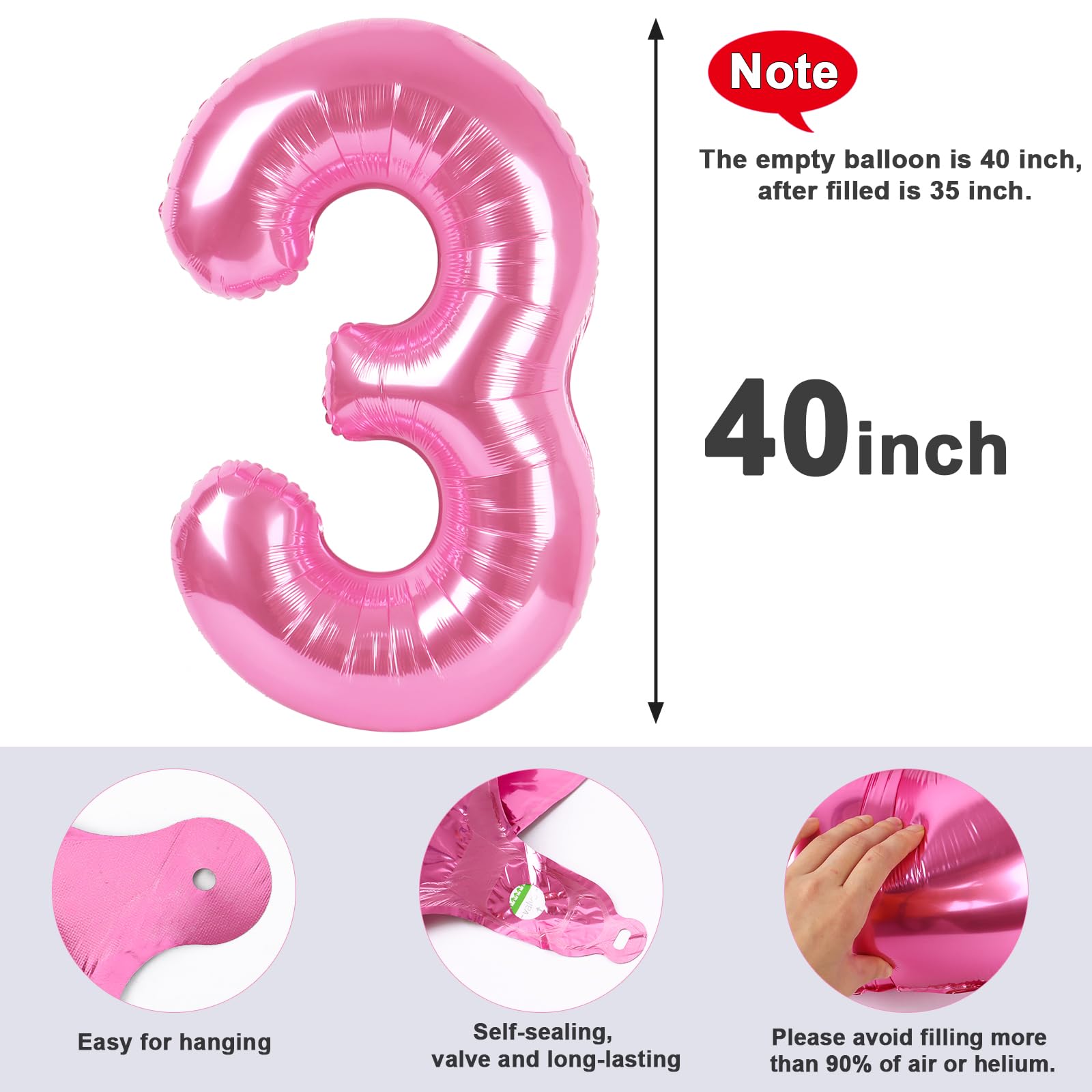 Mluchee number balloon 3rd birthday setup for festive cake table décor.