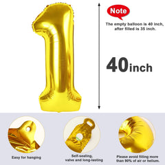 Mluchee 40-inch gold number balloon used as a photo booth prop