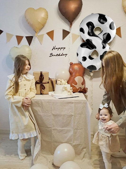 Mluchee Numbers Balloon 3 40-inch white and black photo booth prop for events