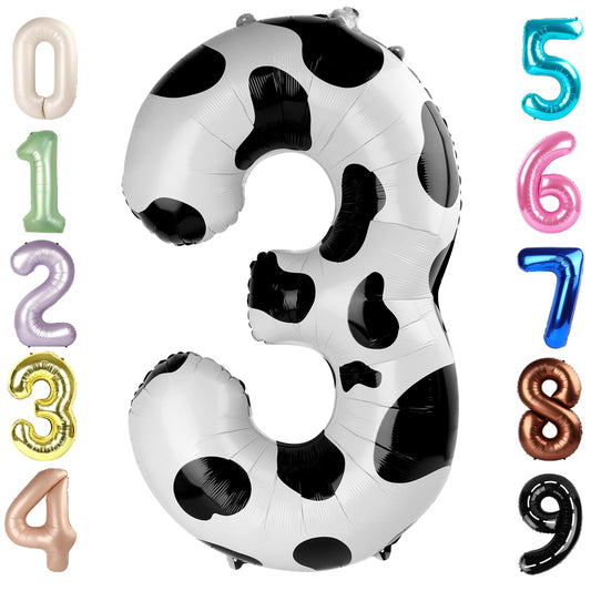 Mluchee Numbers Balloon 3 40-inch white and black wall display for bold decor