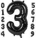 Mluchee 40-inch black number balloon 3 for milestone birthday photos