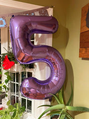 Mluchee 40-inch purple numbers balloon inflates easily with straw
