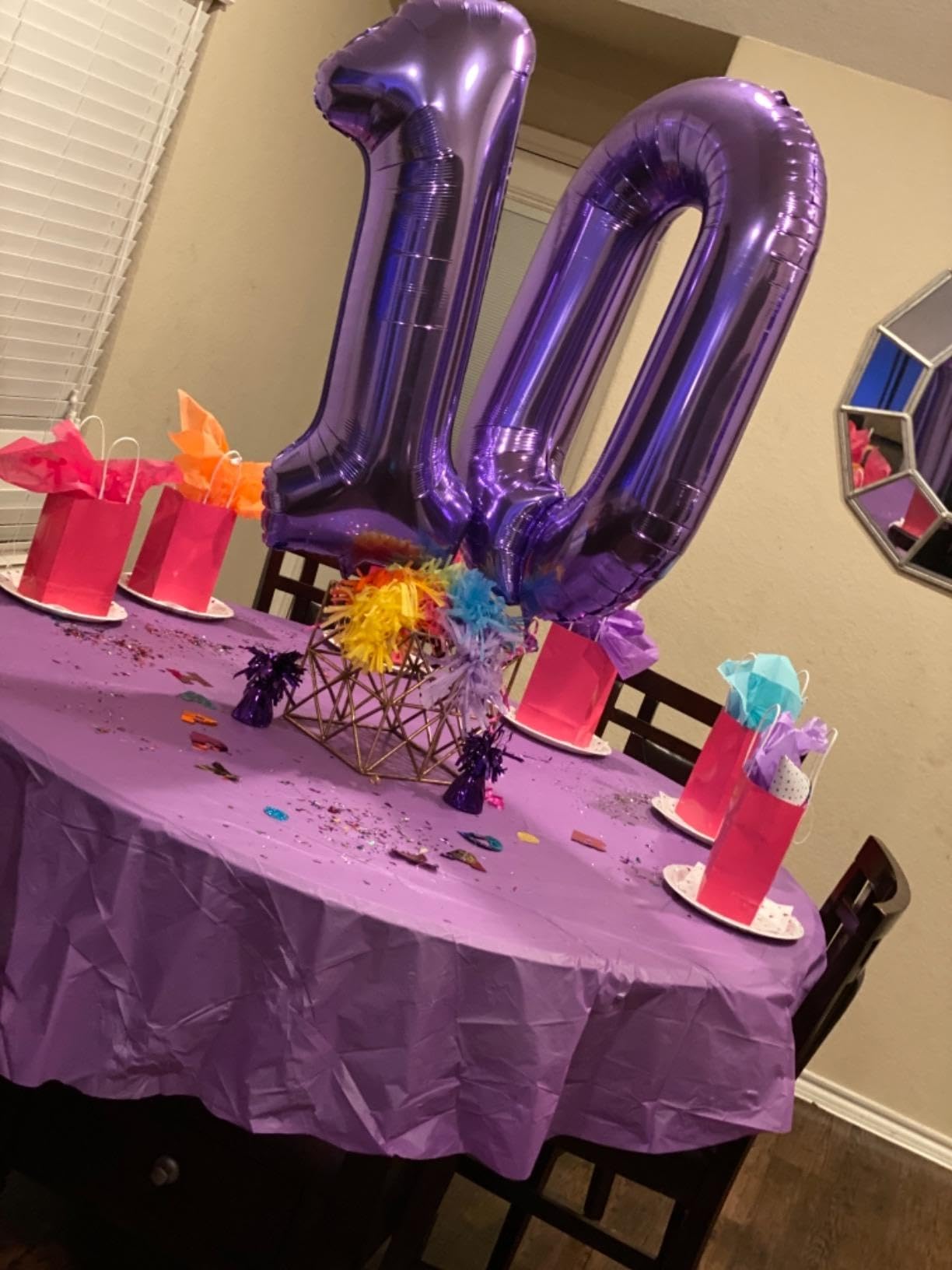 Mluchee 40-inch purple numbers balloon wall decoration idea