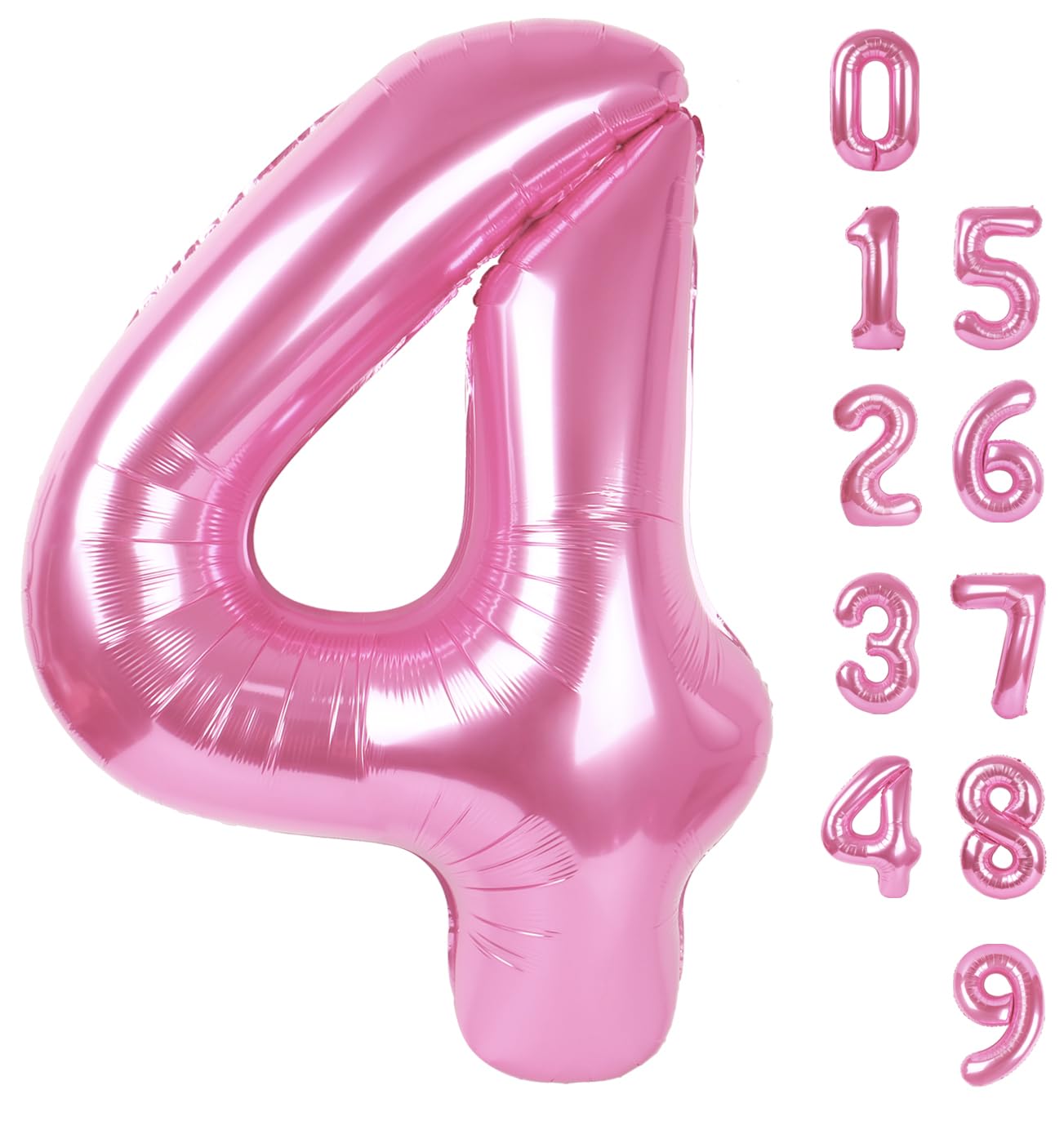 Mluchee pink 40-inch number balloon 4 for bold birthday décor and photos
