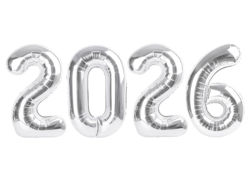 Mluchee silver numbers balloon 40-inch for bold New Year decor