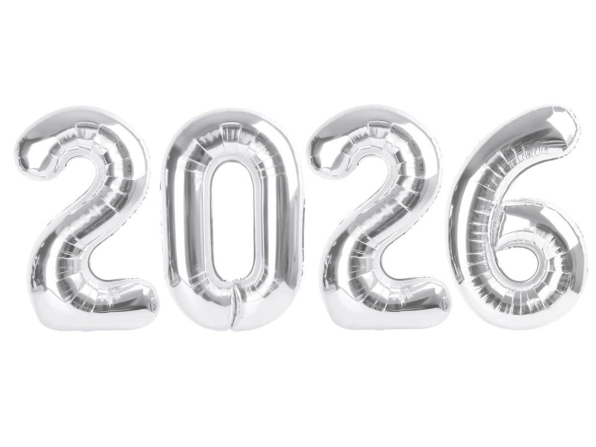 Mluchee silver numbers balloon 40-inch for bold New Year decor