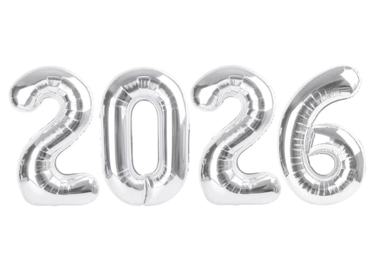 Mluchee silver numbers balloon 40-inch for bold New Year decor