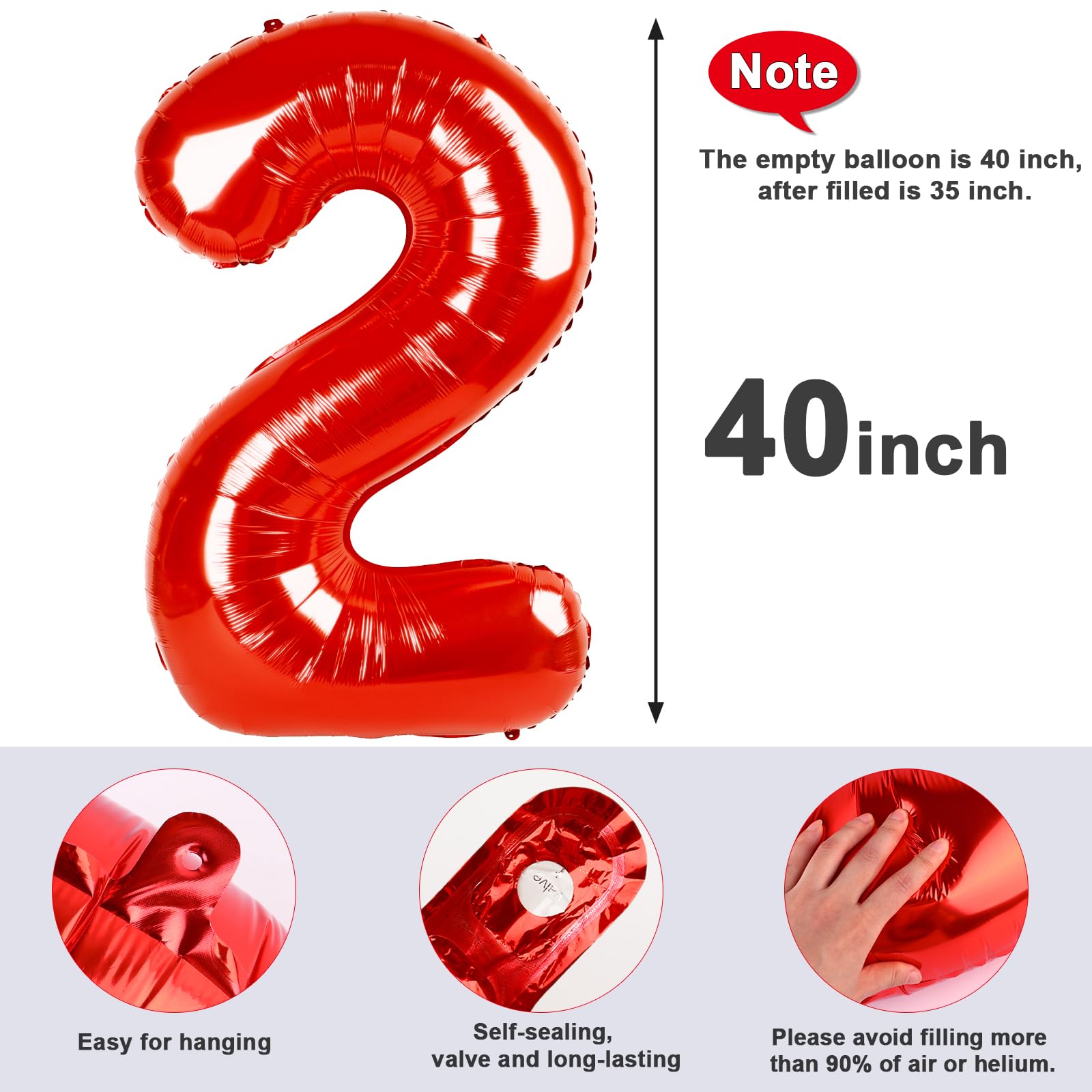 Mluchee wall or floor display number balloon red.