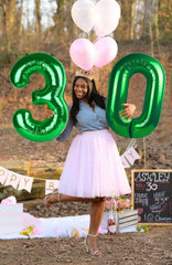 Mluchee wedding and engagement balloon enhances ceremony décor with a giant numeral