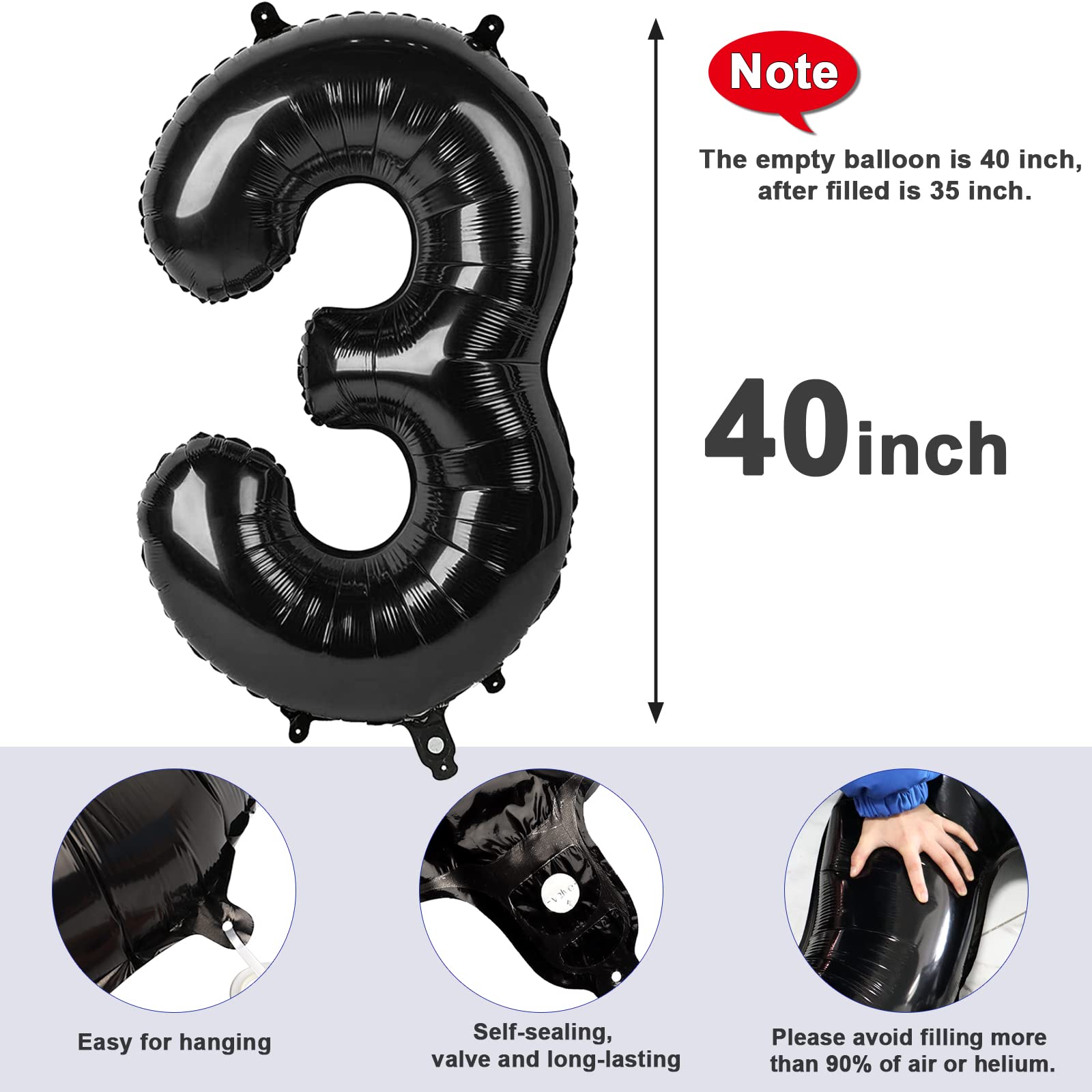 Mluchee wedding party decor using 40in black number balloon 3