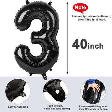 Mluchee wedding party decor using 40in black number balloon 3